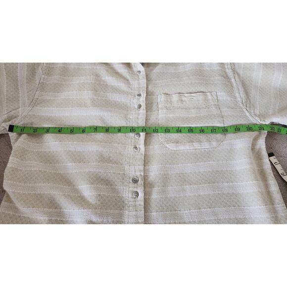 Citi Craze Vintage Light Beige Button Down Short Sleeve Blouse Womens Size Med - Picture 3 of 7